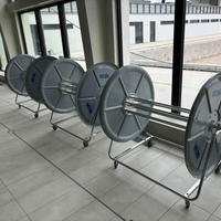 CHARIOT ENROULEUR POUR LIGNES DE NAGE GRAND MODÈLE FLASQUES GRISES 