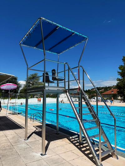 PLATEFORME DE SURVEILLANCE INOX AVEC TOILE SOLAIRE 